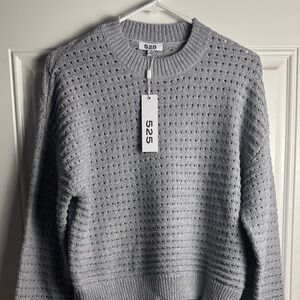 525 America Textured Knit Gray Sweater